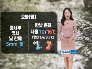 [날씨] 오늘(월) 한낮 온화, 큰 일교차…공기질 나빠