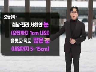 [날씨] 오늘(목) 전국 대체로 맑음…울릉도‧독도 계속해서 많은 눈