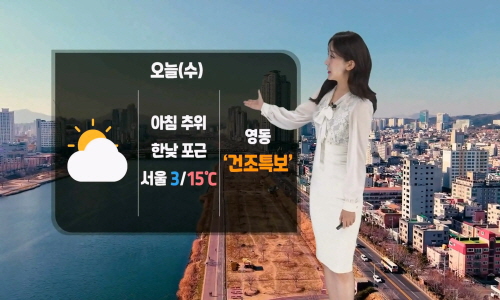 [날씨] 오늘(수) 꽃샘추위 이어져…영동 대기 건조해