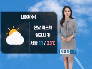 [날씨] 내일(수) 완연한 봄 날씨…일교차 커