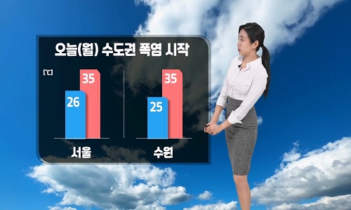 [날씨] 오늘(월) 전국 구름 많고 극심한 더위…일부 내륙 소나기