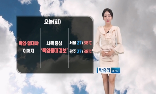 [날씨] 오늘(화) 서쪽 중심 폭염중대경보…오후 한때 내륙 소나기