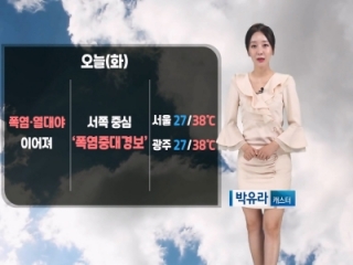 [날씨] 오늘(화) 서쪽 중심 폭염중대경보…오후 한때 내륙 소나기