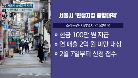 서울시, 소상공인 50만 명에 현금 100만 원 지원