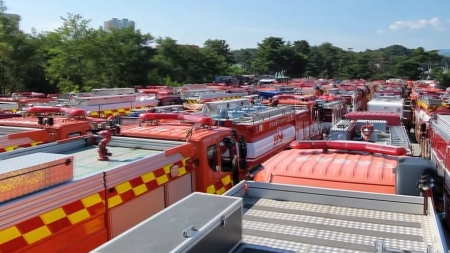 전국 소방차 집결...가뭄으로 첫 국가소방동원령