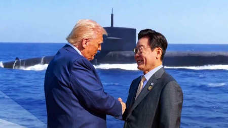 "한국, '핵잠 클럽' 가능 획기적 조치"...한반도 주변 자극 우려도