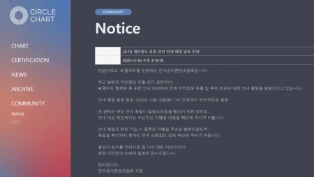 써클차트, 5월 개인정보 6만 건 유출...'공연 표'로 보상