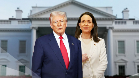 베네수엘라 마차도, 트럼프에 노벨평화상 메달 전달